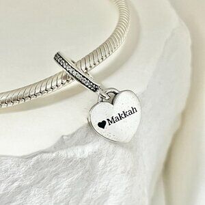 Pandora Love Makkah City Exclusive Heart Dangle S925 Silver Charm